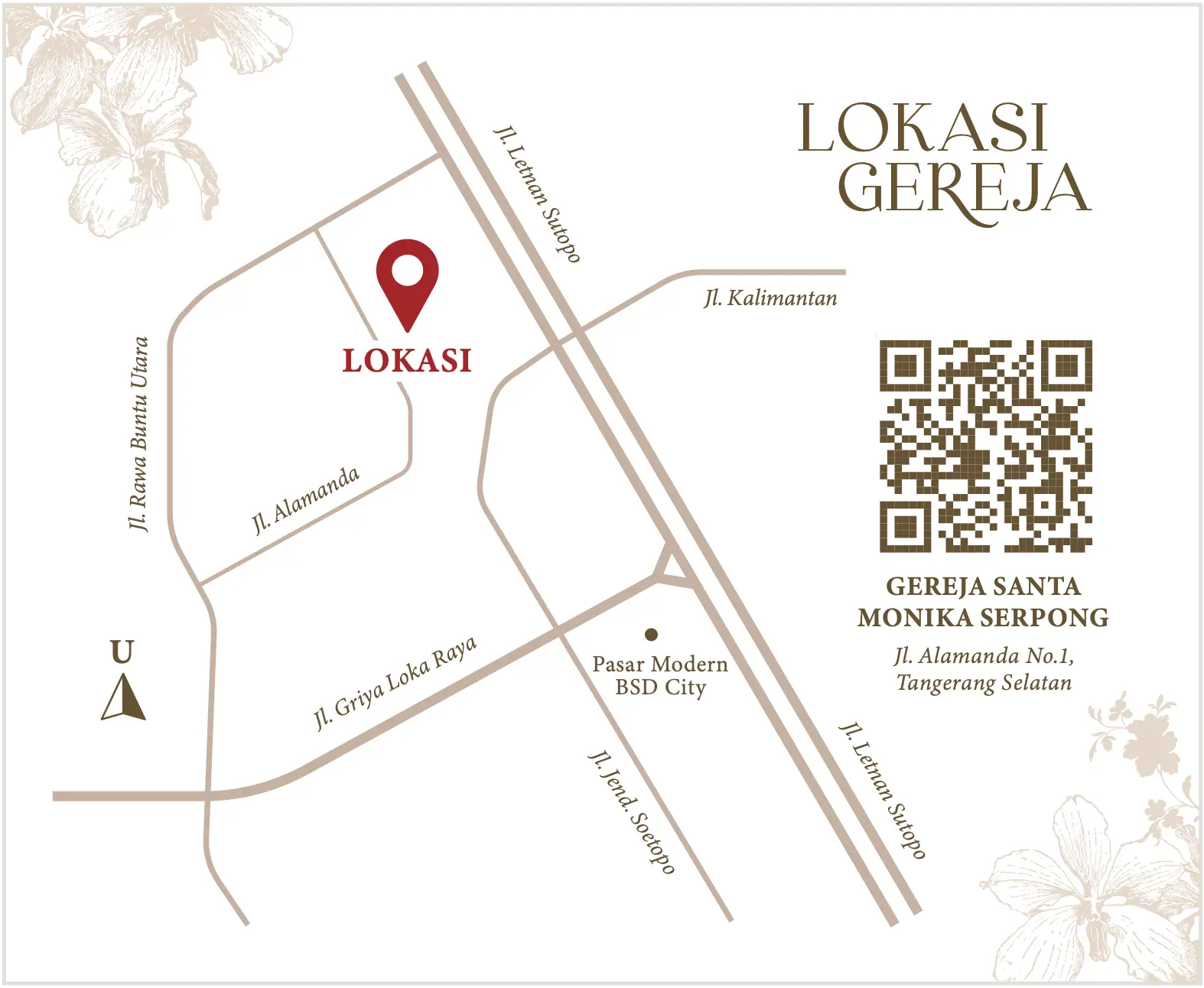 Directions to Saint Monica Church